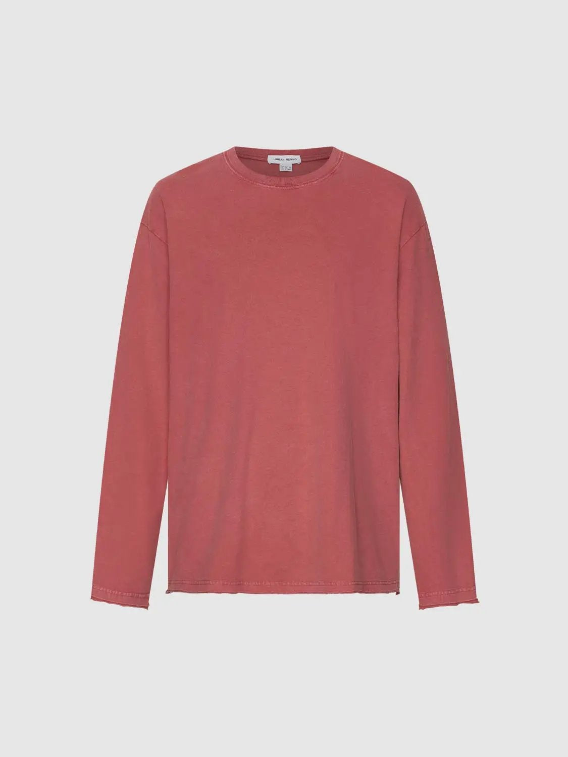 Oversized Washed Cotton Long Sleeve T-Shirt