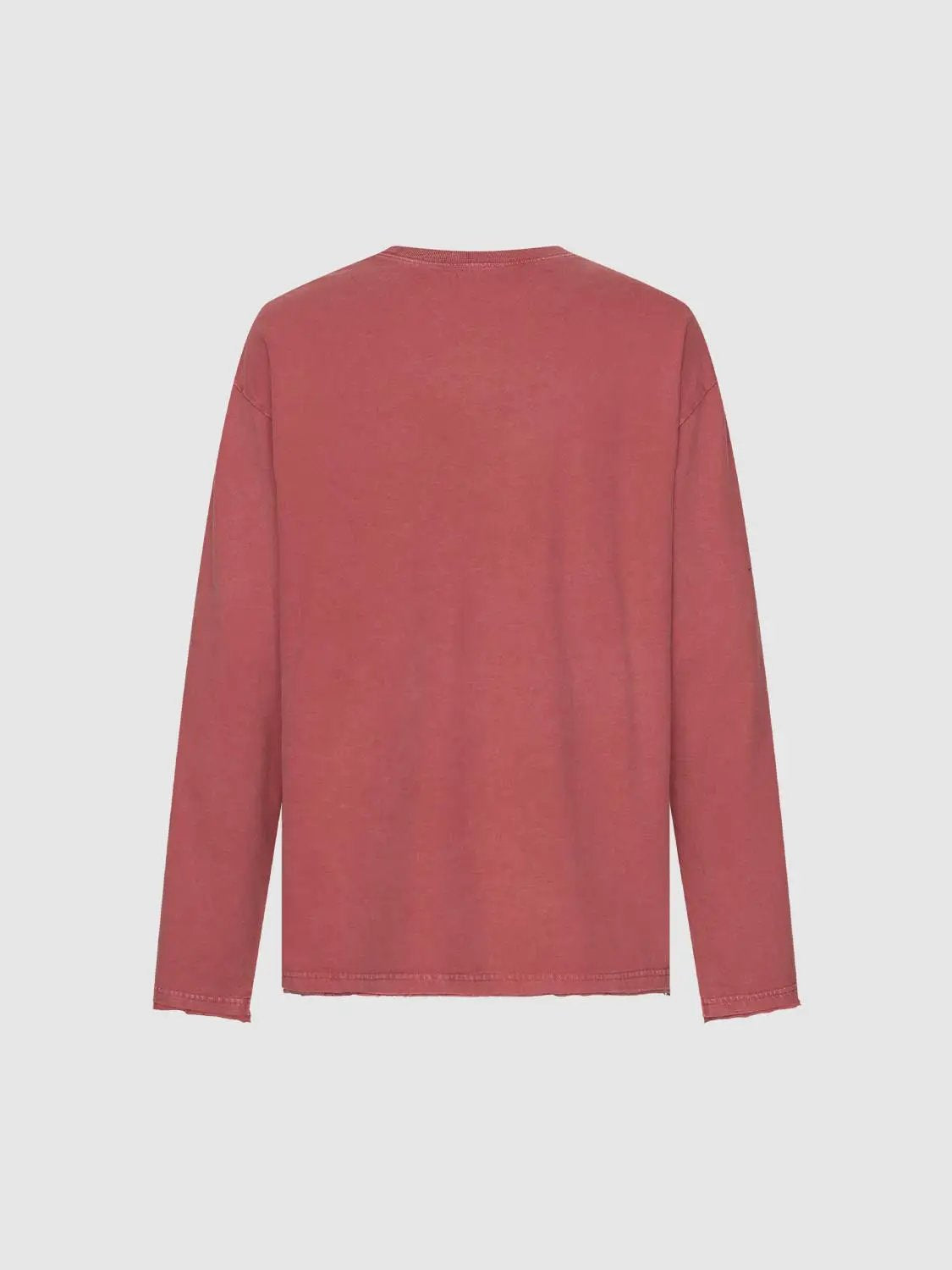 Oversized Washed Cotton Long Sleeve T-Shirt