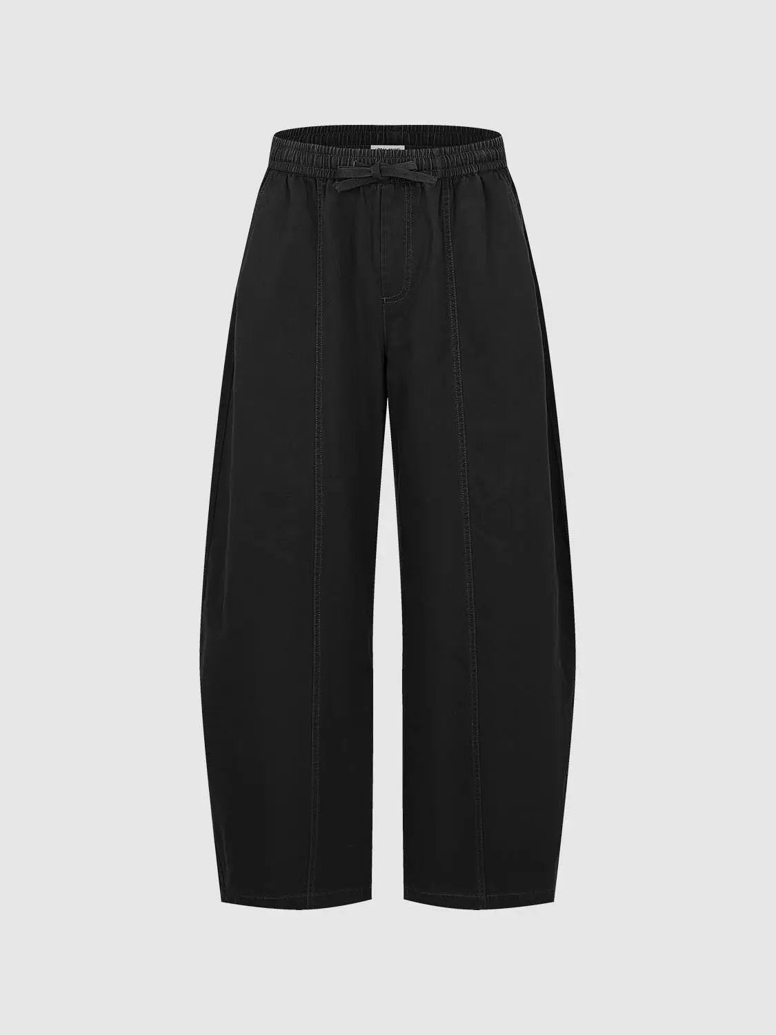 Panelled Wide-leg Drawstring Waist Cotton Pants