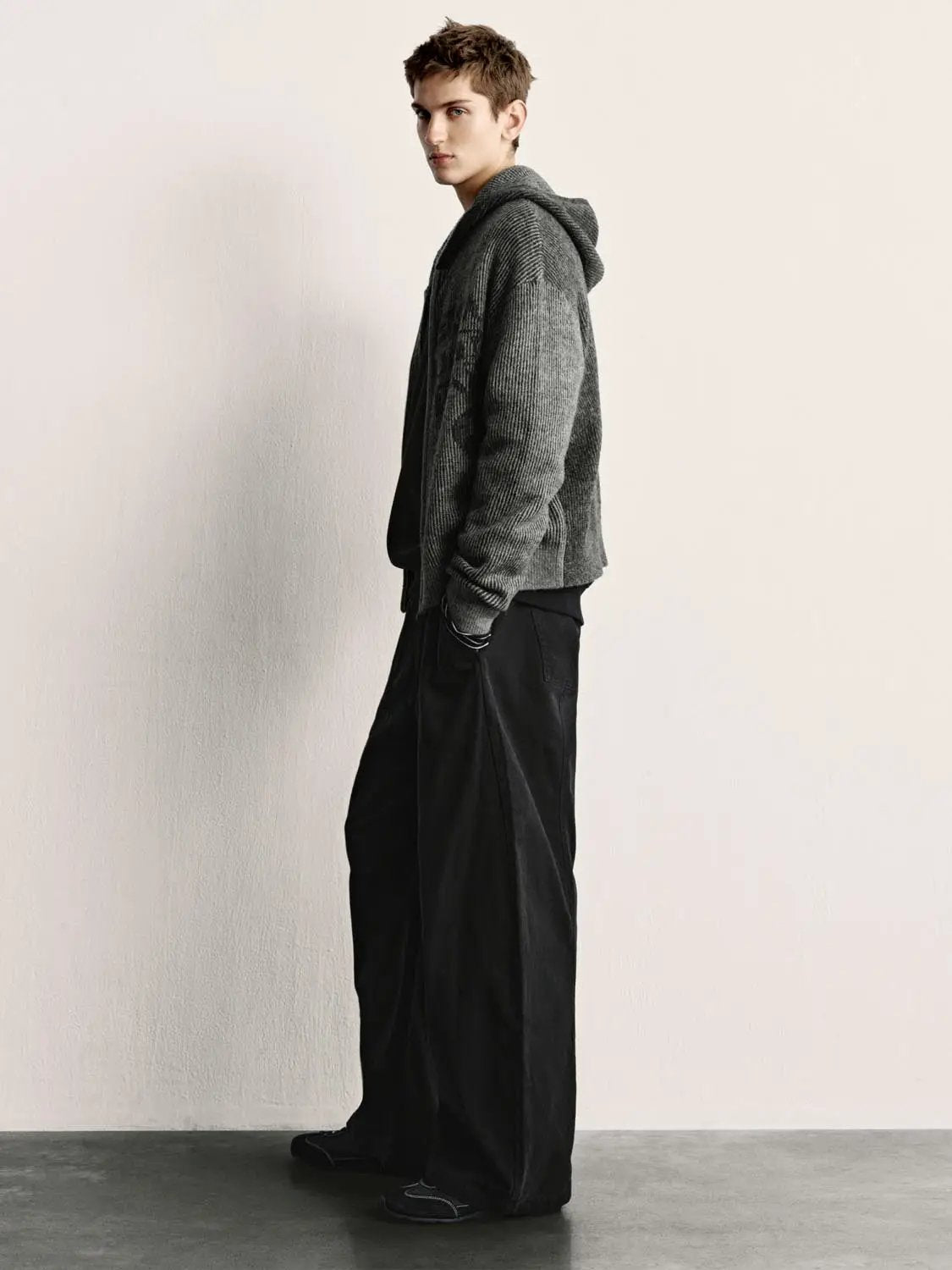 Panelled Wide-leg Drawstring Waist Cotton Pants