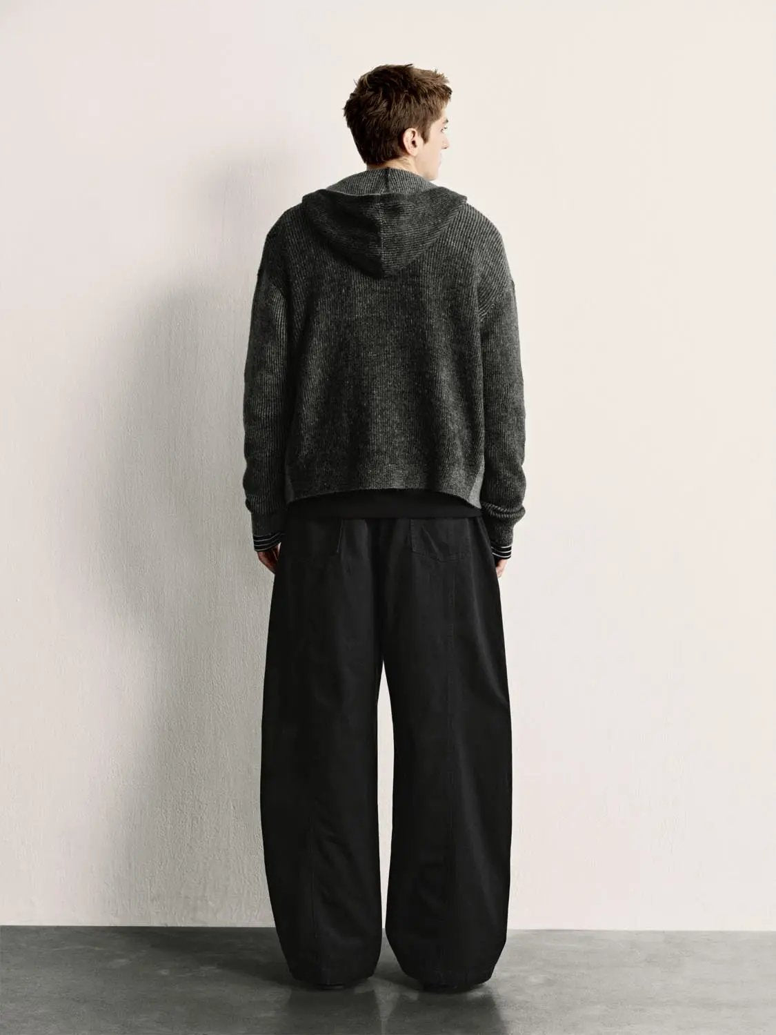Panelled Wide-leg Drawstring Waist Cotton Pants