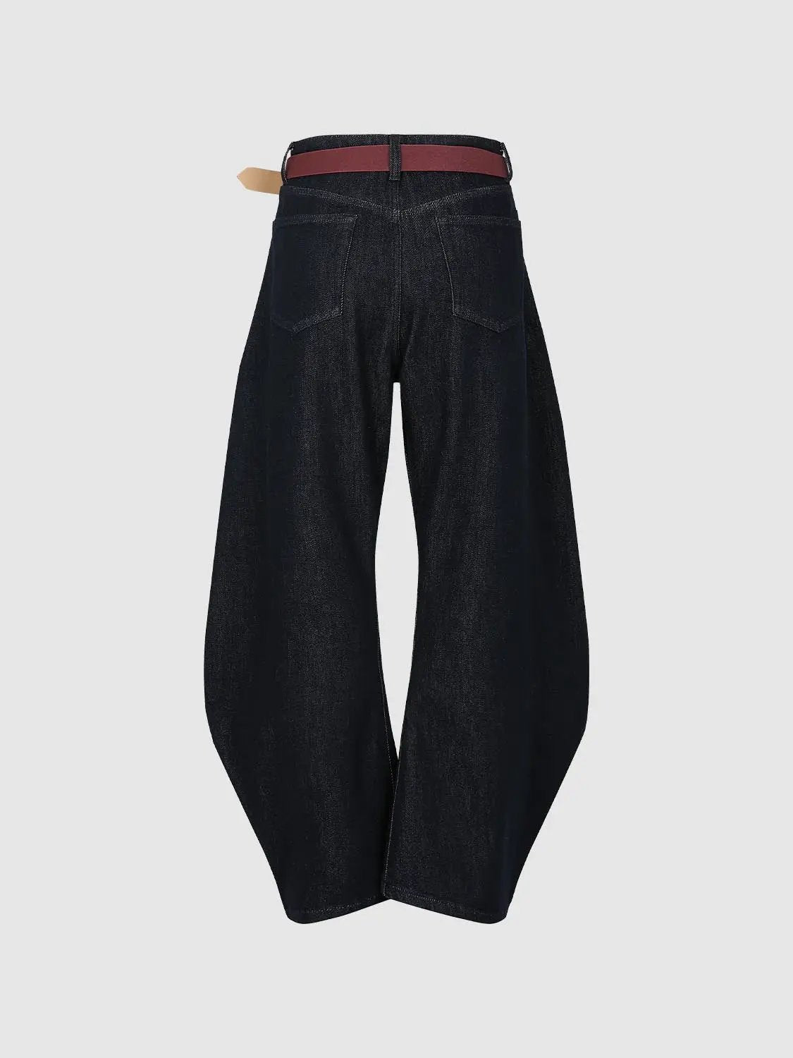 Cotton Blend Wide-leg Jeans