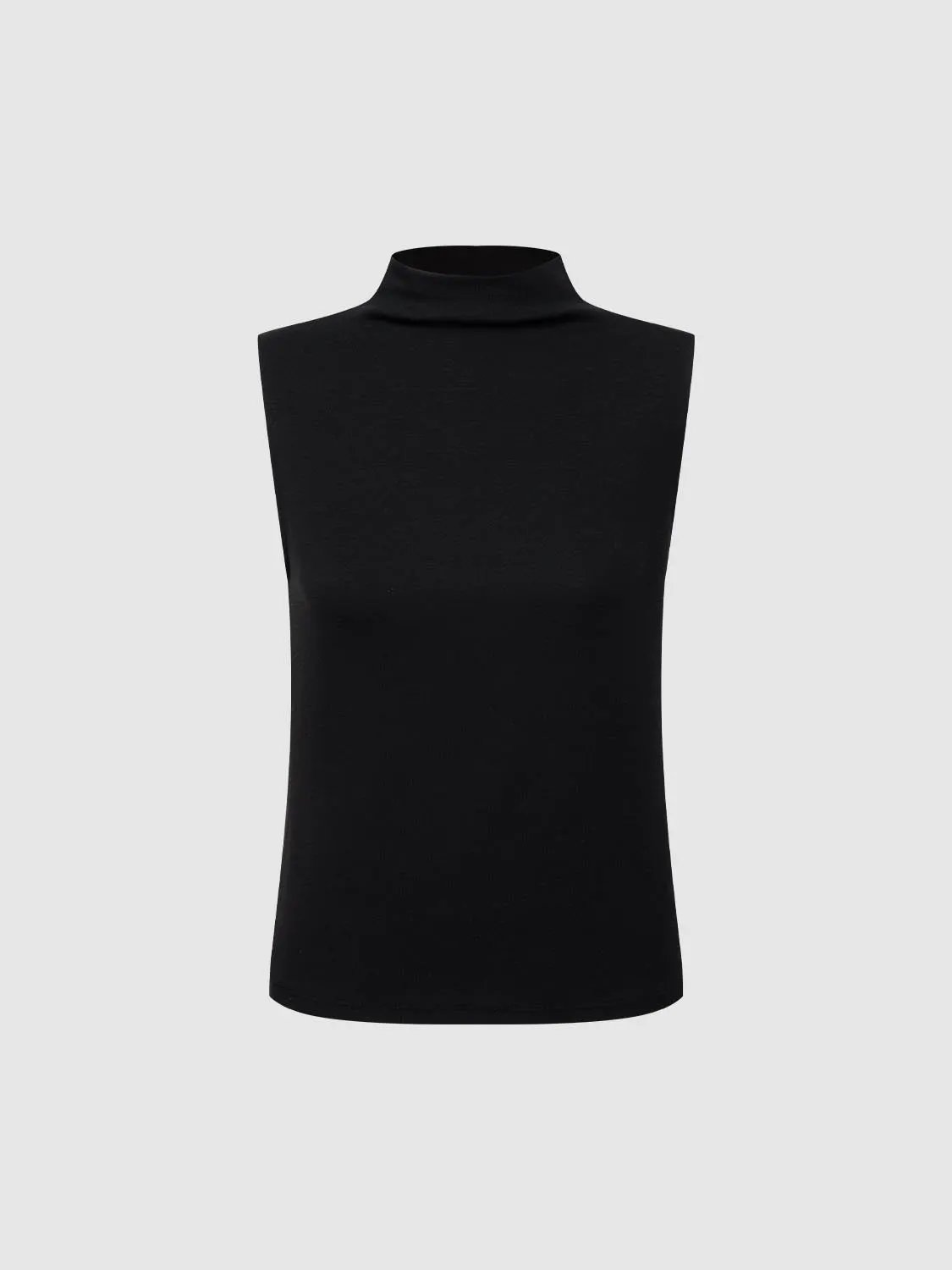 Sleek Sleeveless Mock Neck Modal Tank Top