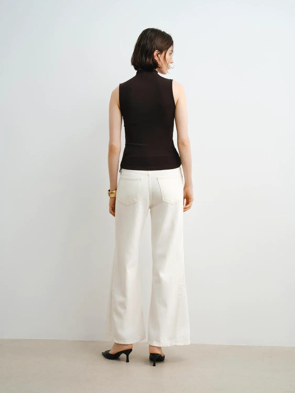 Sleek Sleeveless Mock Neck Modal Tank Top