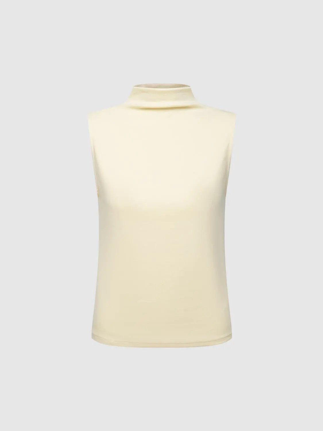 Sleek Sleeveless Mock Neck Modal Tank Top