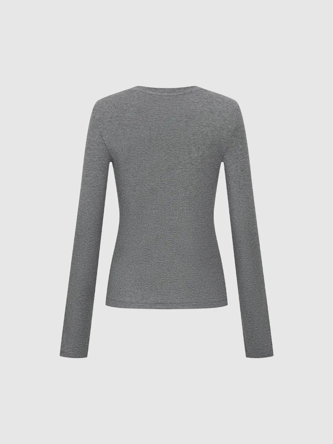 Fitted Crew Neck Long Sleeve T-Shirt