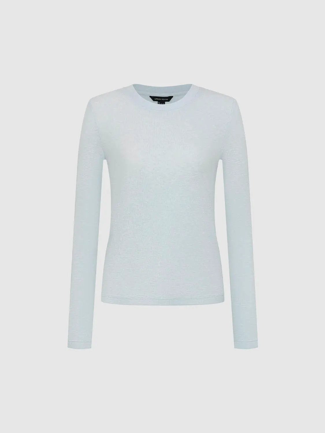 Fitted Crew Neck Long Sleeve T-Shirt