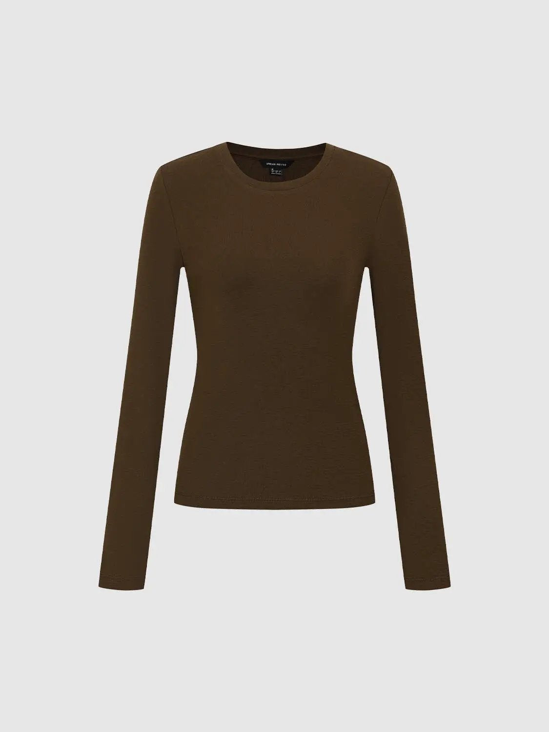 Fitted Crew Neck Long Sleeve T-Shirt