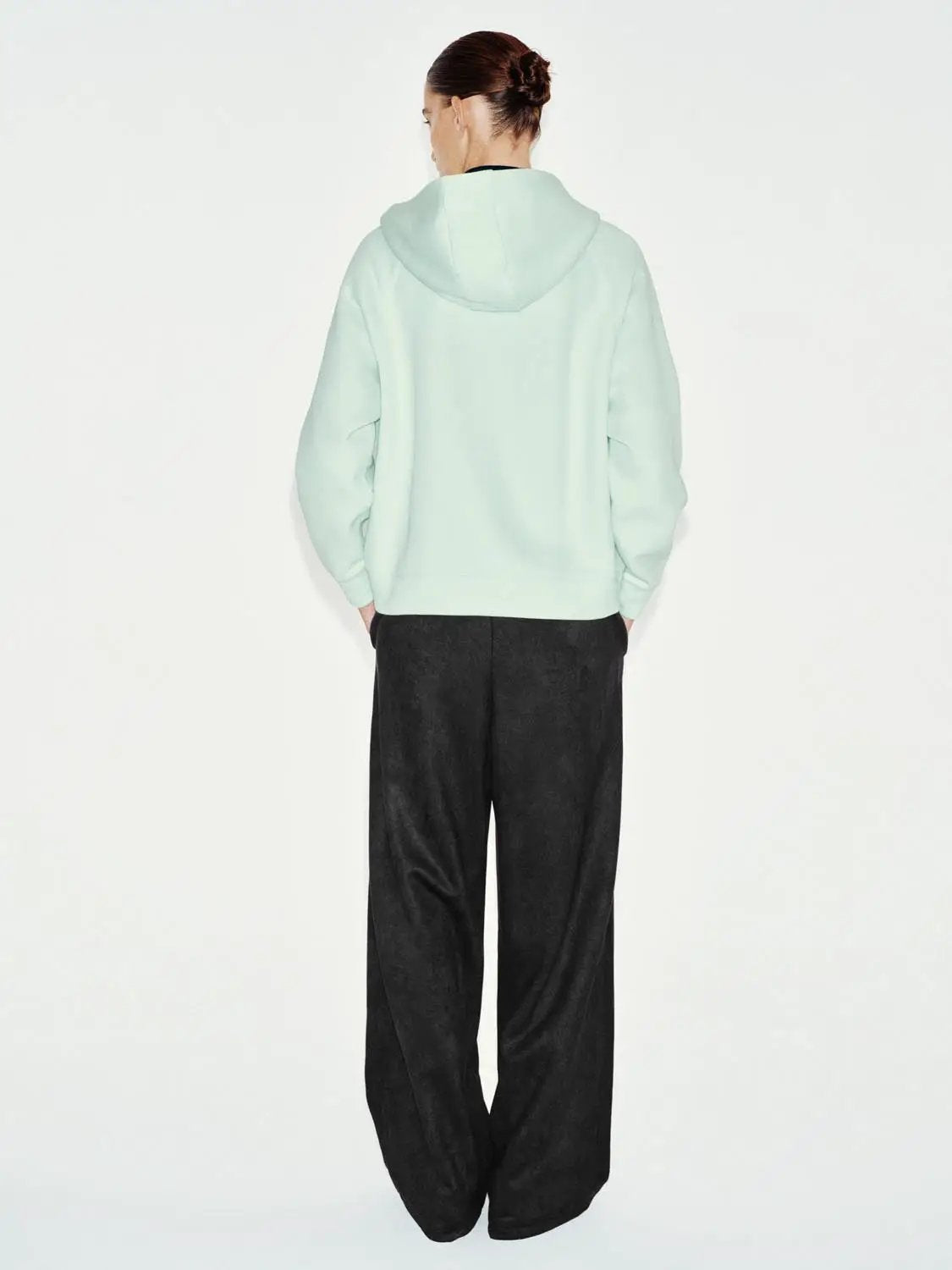 Cotton Blend Half-zip Raglan Long Sleeve Hoodie