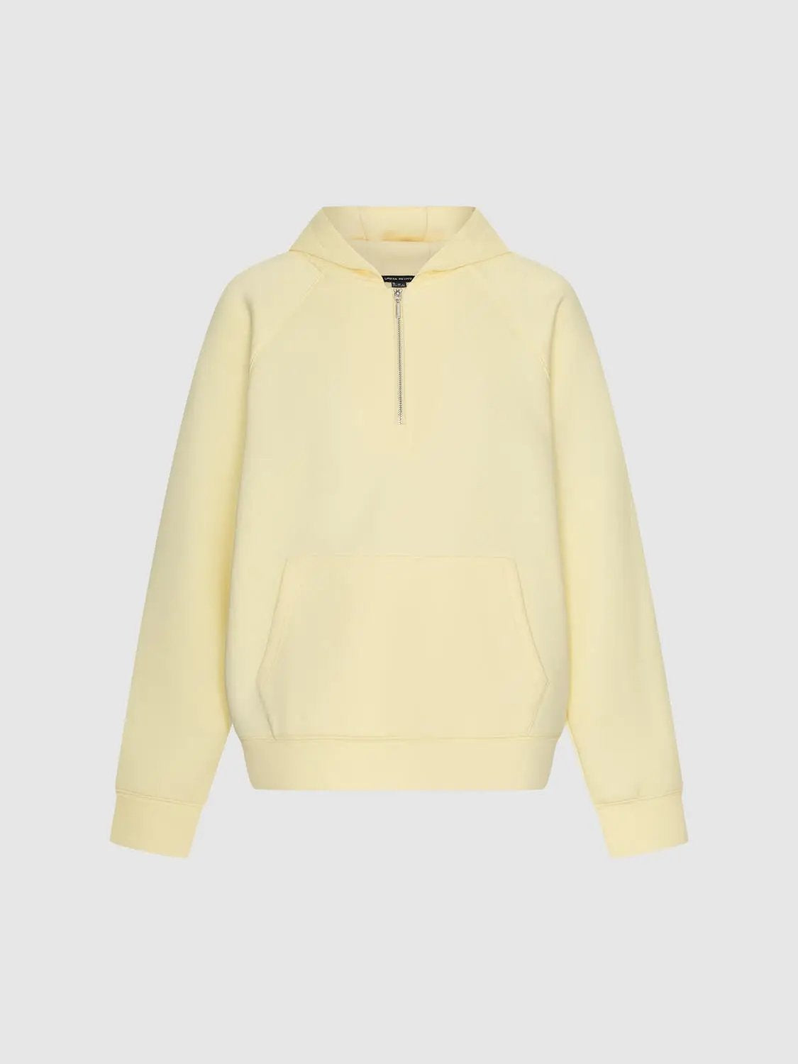 Cotton Blend Half-zip Raglan Long Sleeve Hoodie