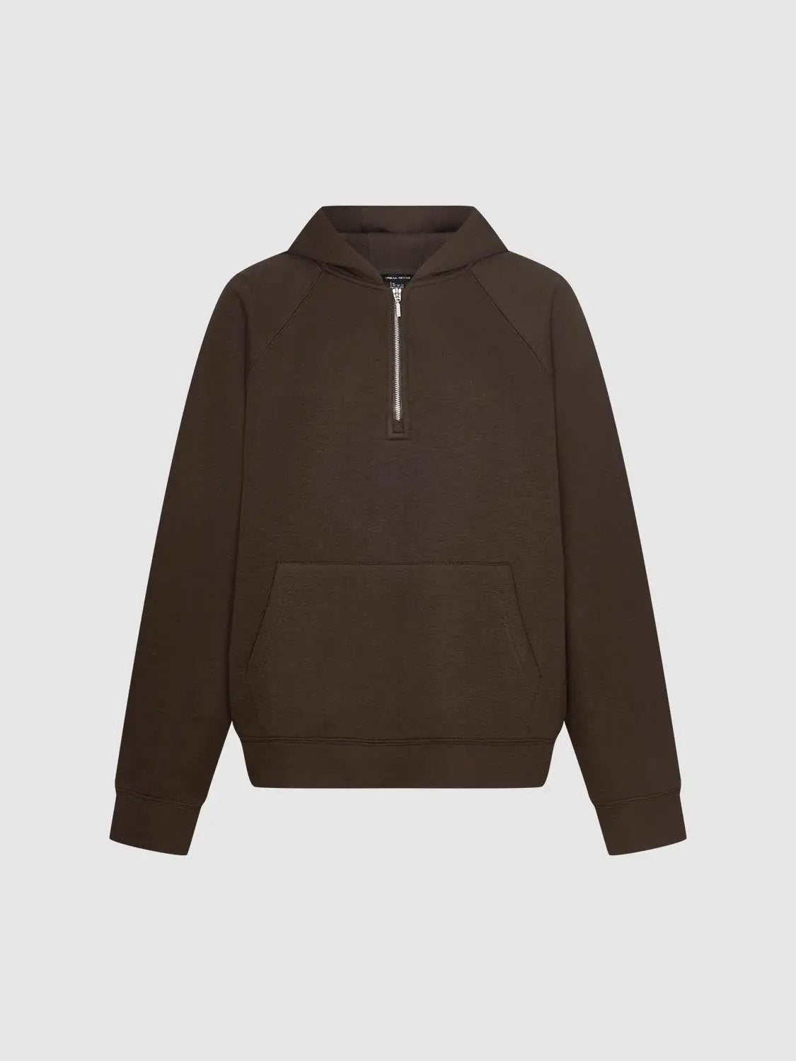 Cotton Blend Half-zip Raglan Long Sleeve Hoodie