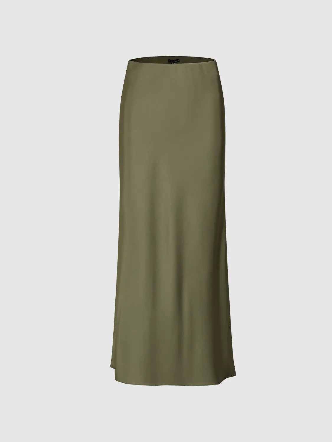Satin Finish High Waist Fishtail Elegant Midi Skirt