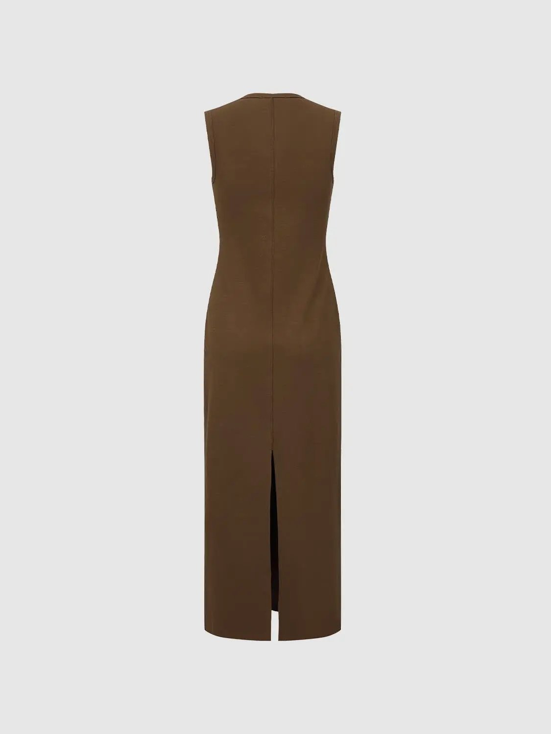 Stretch Square-Neck Sleeveless Cotton Maxi Dress
