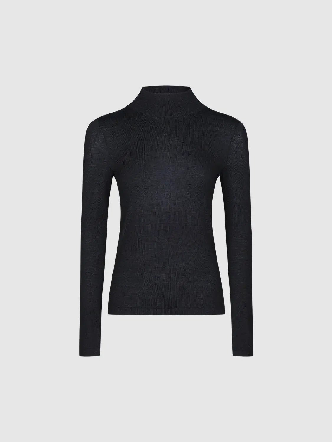 Heather Mock Neck Long Sleeve Knit T-Shirt