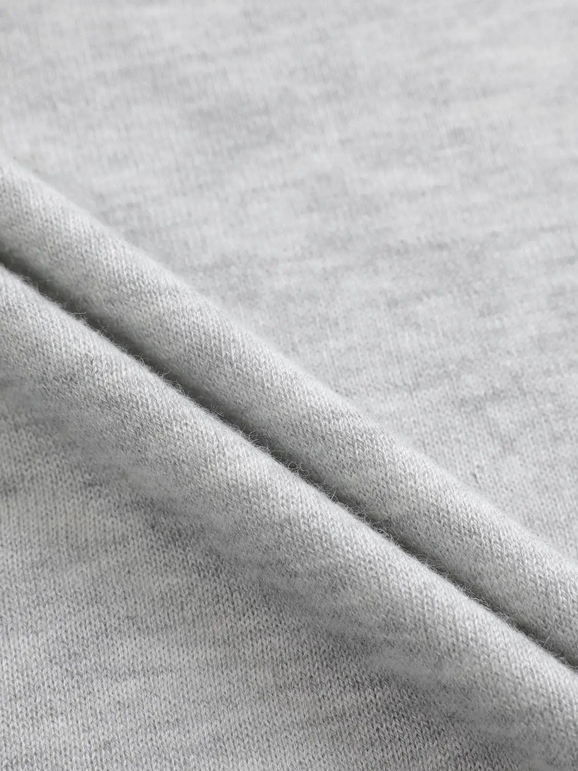 Heather Mock Neck Long Sleeve Knit T-Shirt