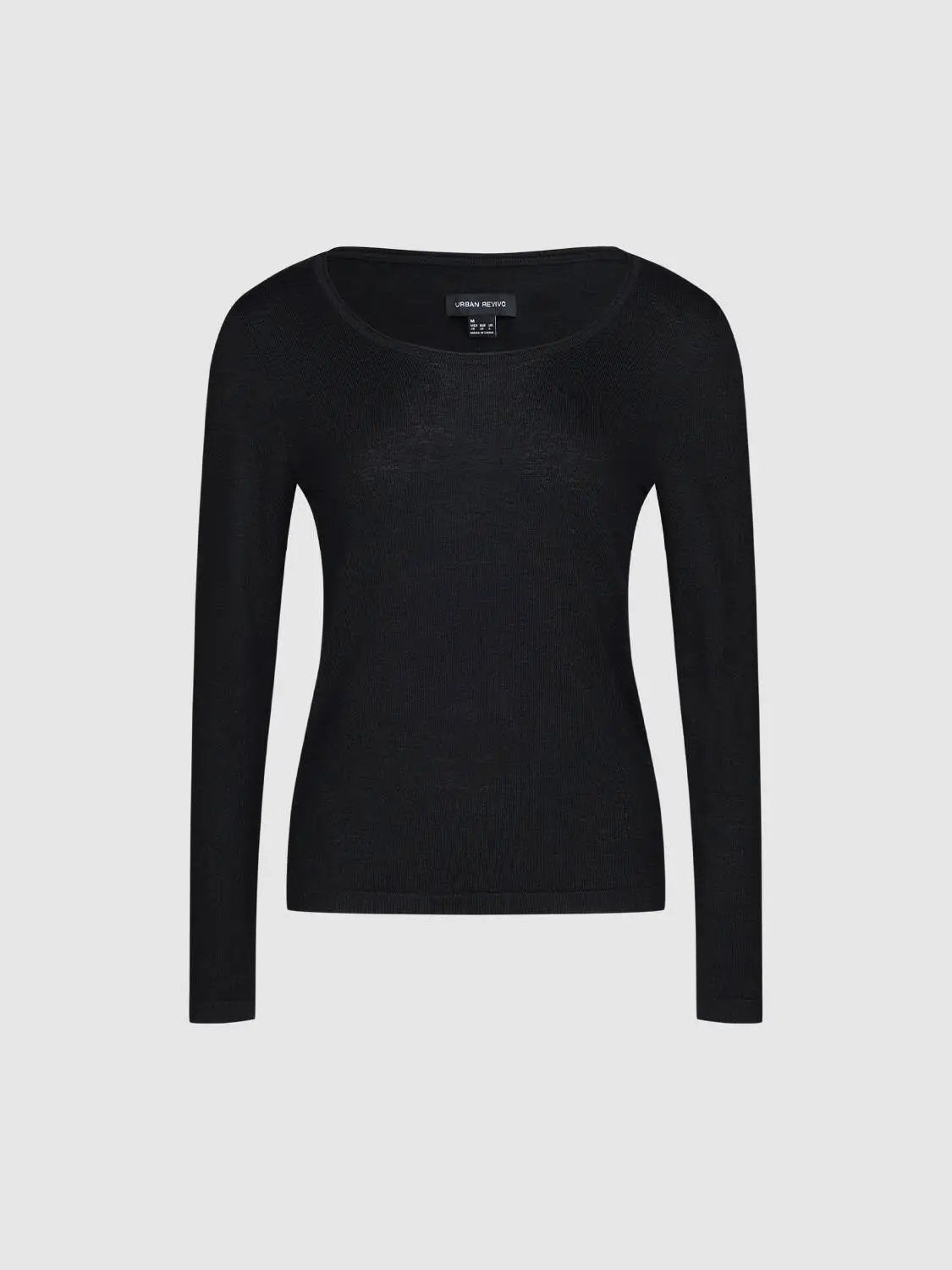 Thin Fitted Ribbed Boat Neck Short Sleeve Knit T-Shirt