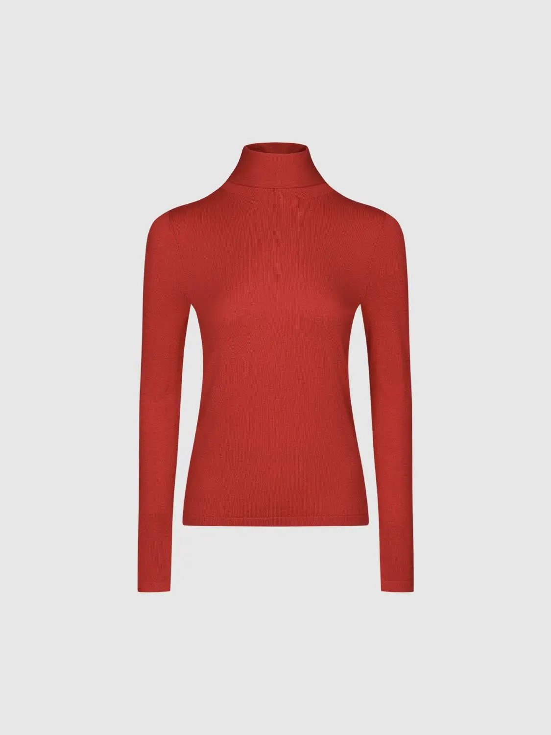 Fitted Knit Turtleneck Long Sleeve Sweater