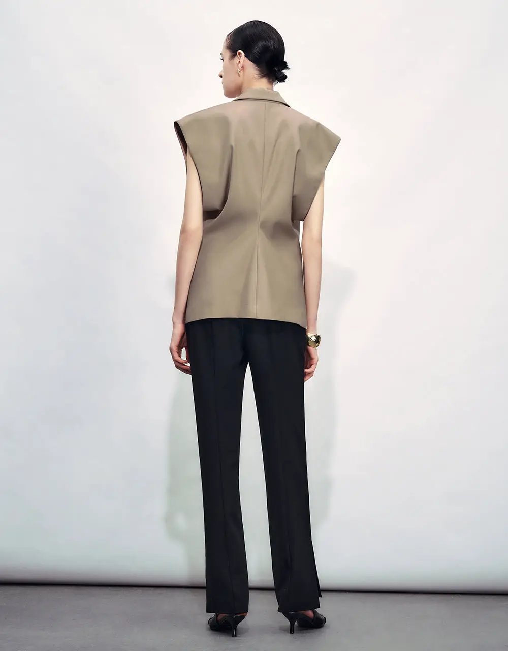 Polyester-Viscose Blend Notched Lapels Waistcoat