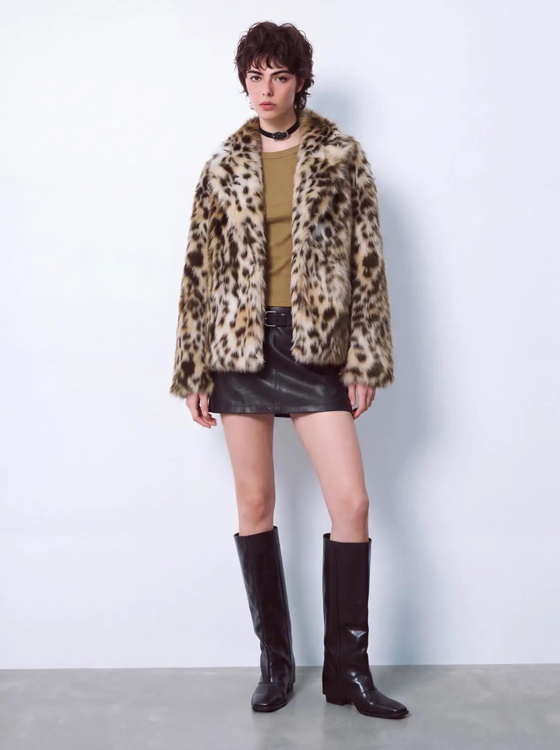 Leopard Print Faux Fur Coats