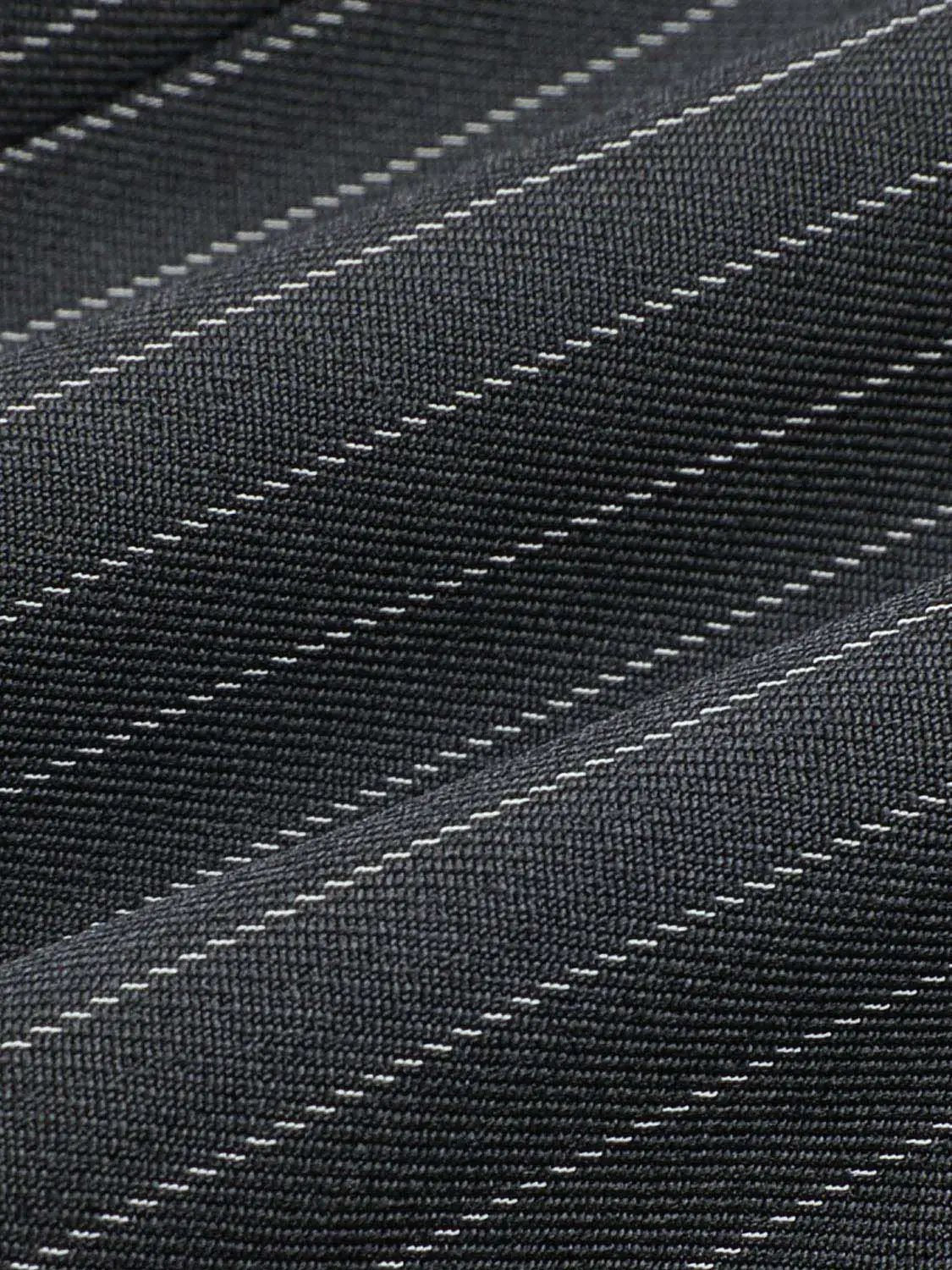 Pinstriped Belted Structured Tailored Blazer