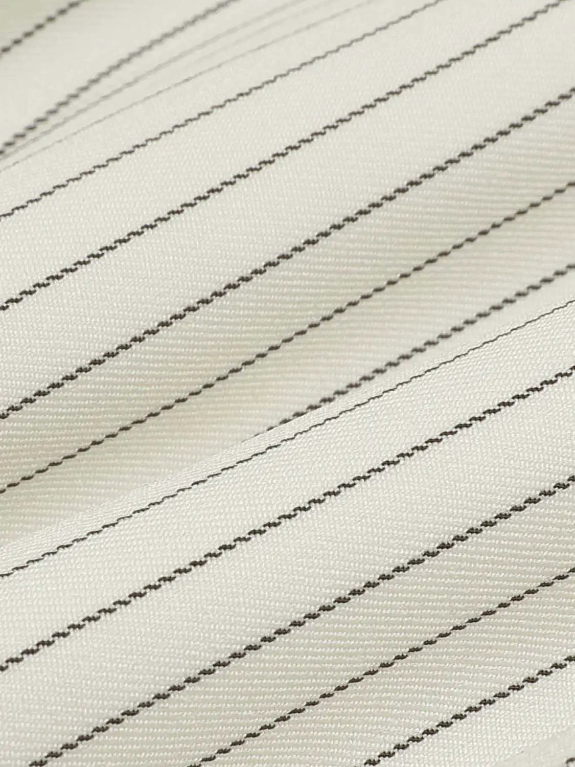 Pinstriped Belted Structured Tailored Blazer