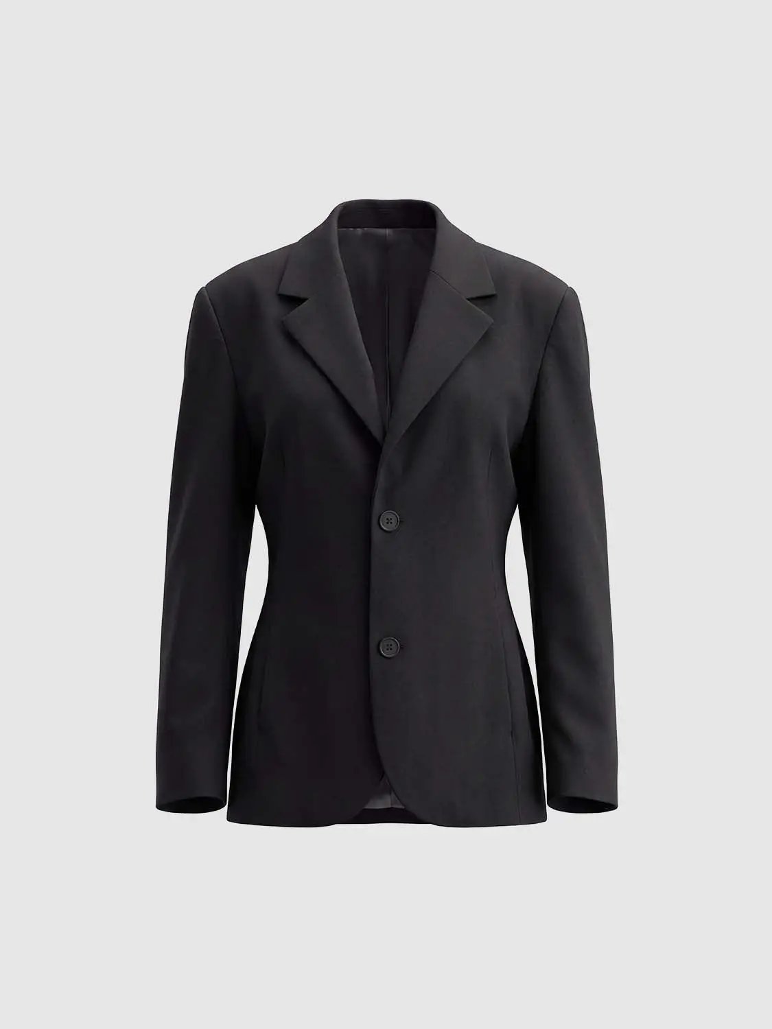 Oversized Black Blazer With Notched Lapels