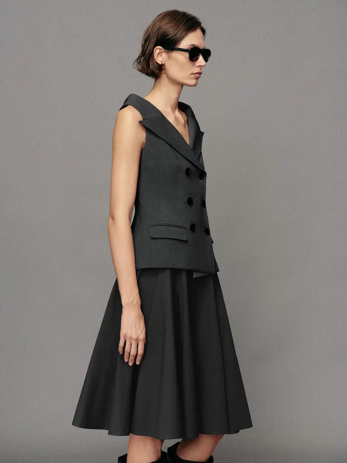 Double-breasted Tailored Sleeveless Vest