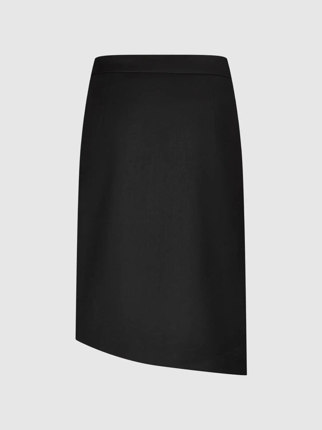 H-Line Bow Detail Asymmetric Hem Midi Skirt