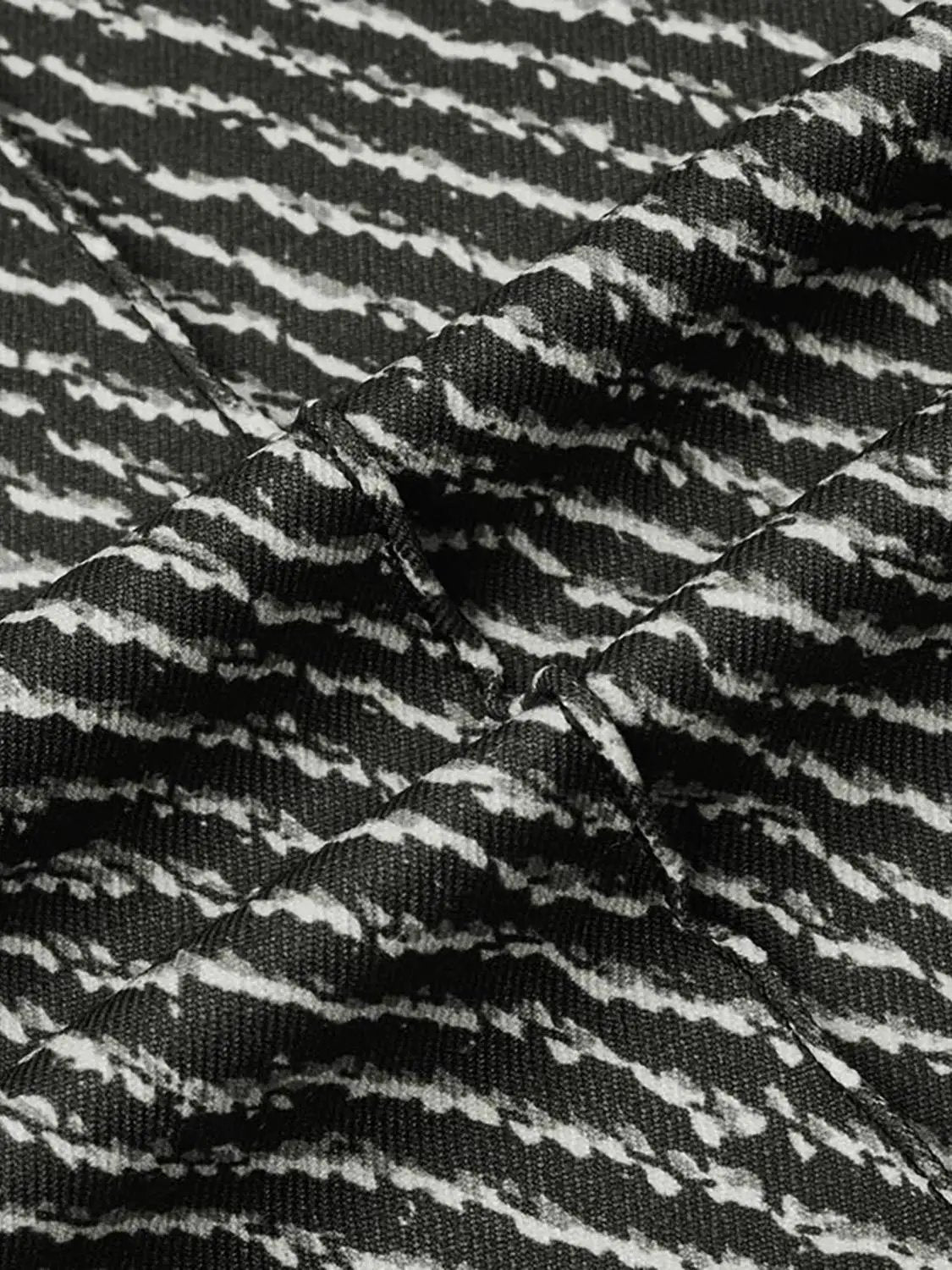 High Waist Textured Weave Diagonal Stripe Straight Leg Pants