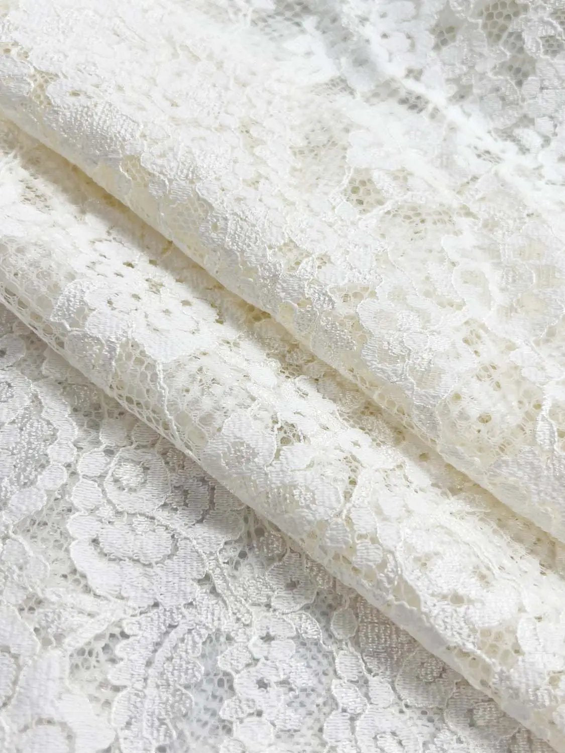 White Floral Lace Mid-rise Wide-leg Pants