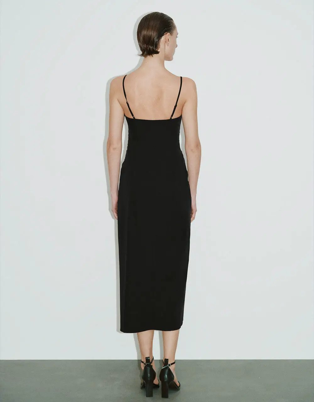 Ruched V-Neck A-Line Cami Dress