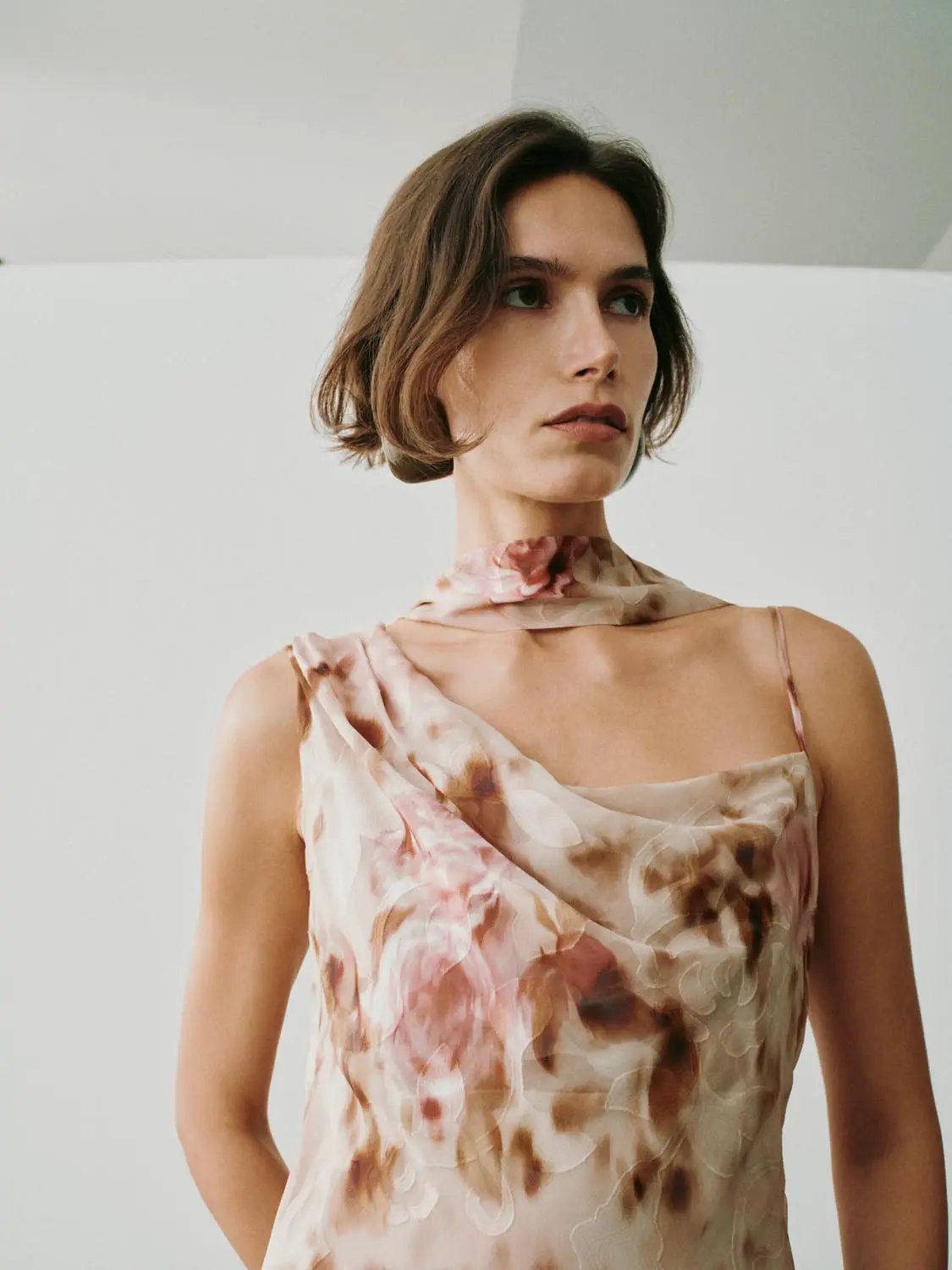 Soft Romantic Floral Print H-line Maxi Dress