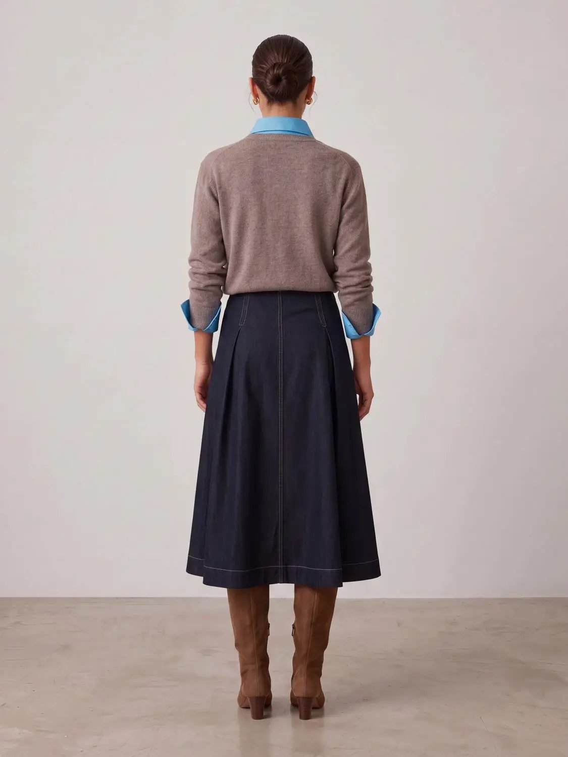 A-Line Midi Stretch Skirt