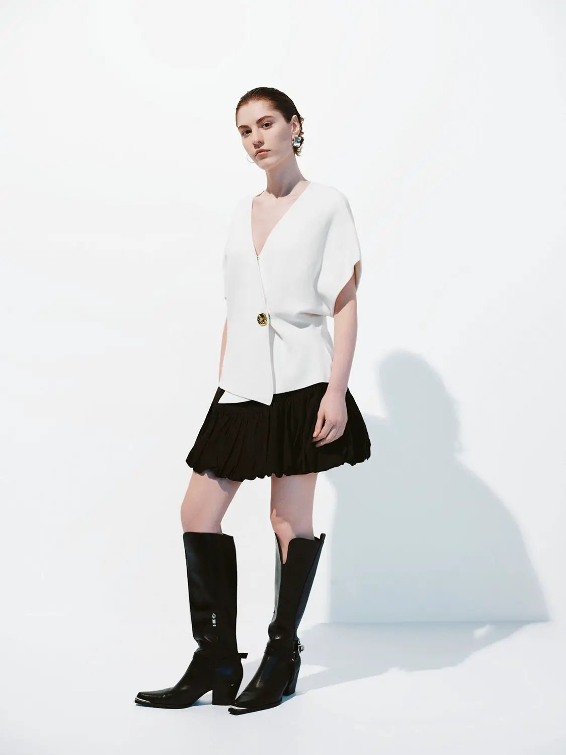Wrap V Neck Batwing Short Sleeve Knitted Cardigan