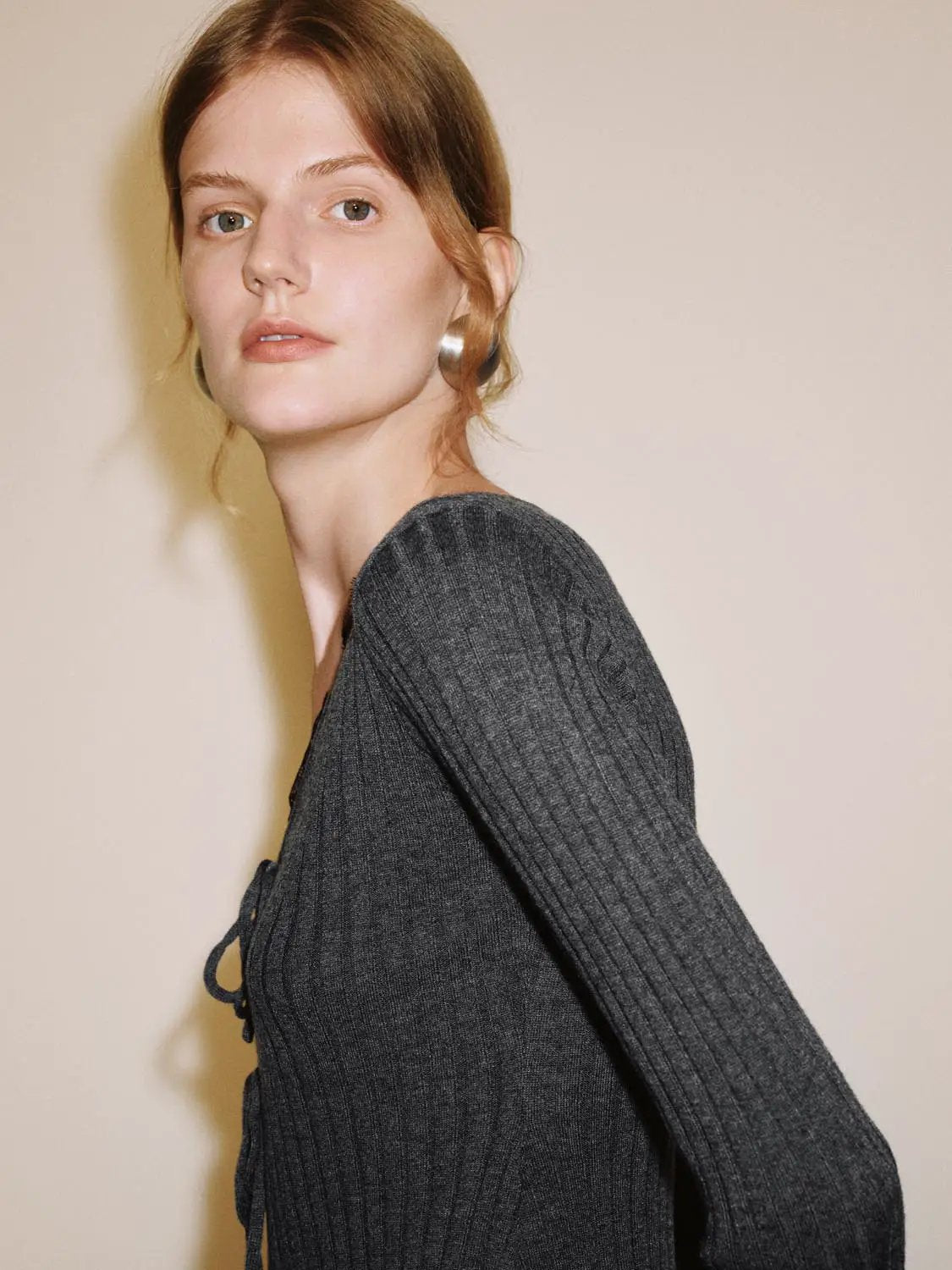 Ribbed Knit Lace Trim Cardigan