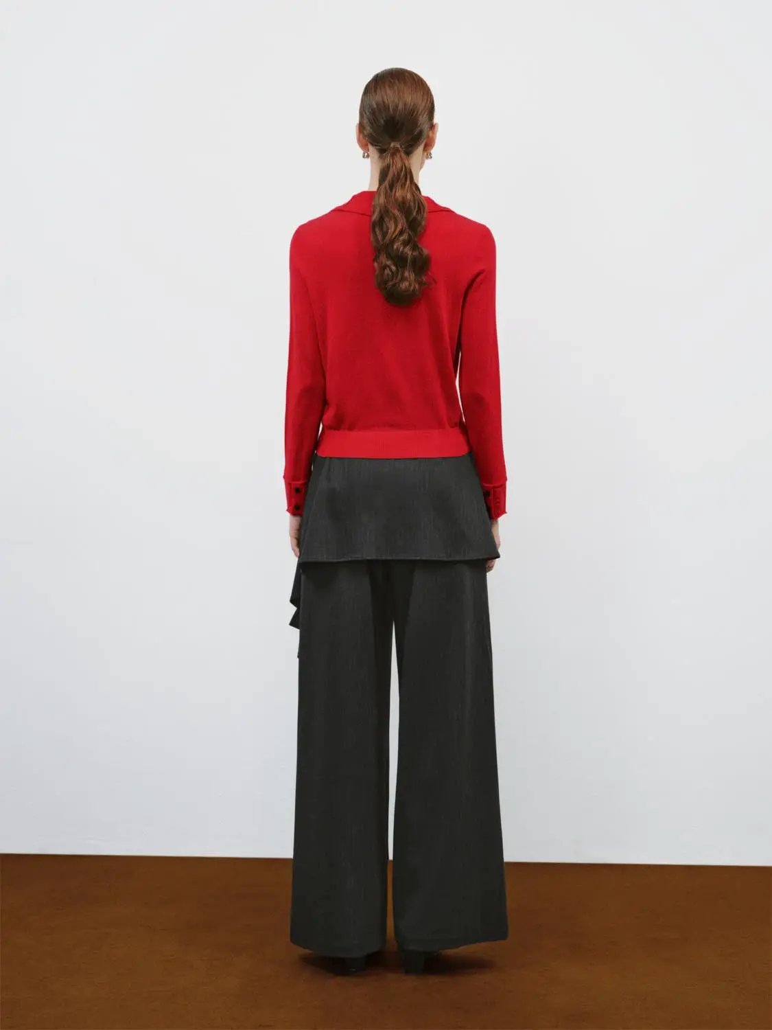 Mock Neck Long Sleeve Button Knit Sweater