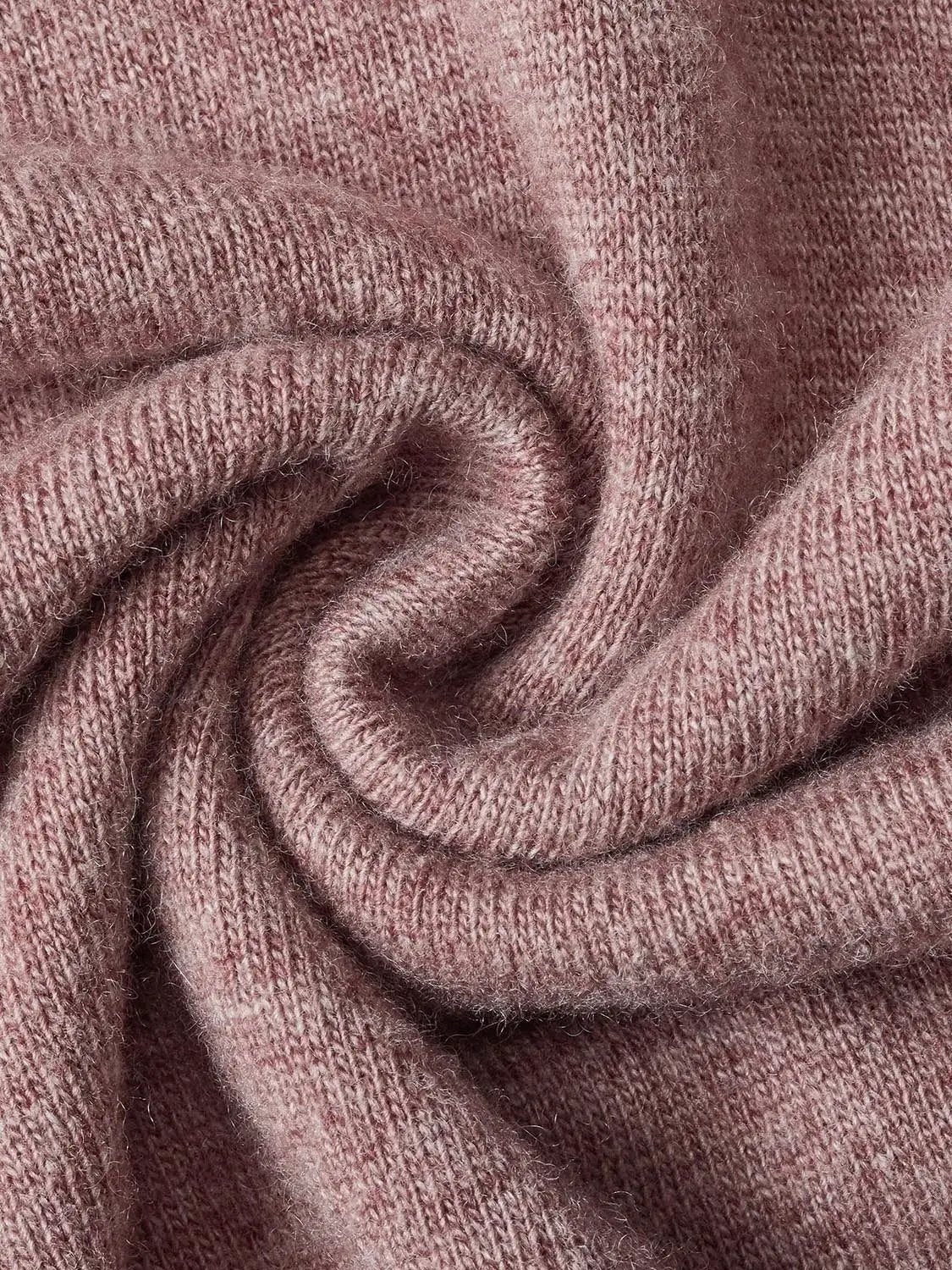 Solid Ribbed Knit V-neck Long Sleeve Pullover