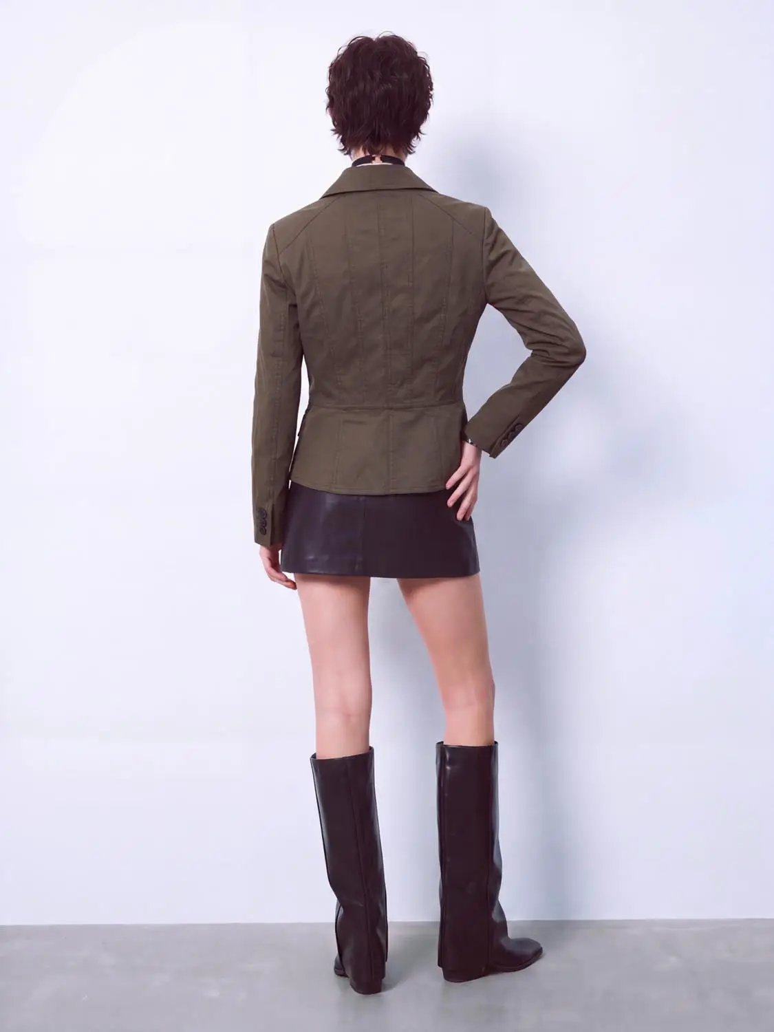 Utility Flap Pocket Long Sleeve Cotton Blend Jacket