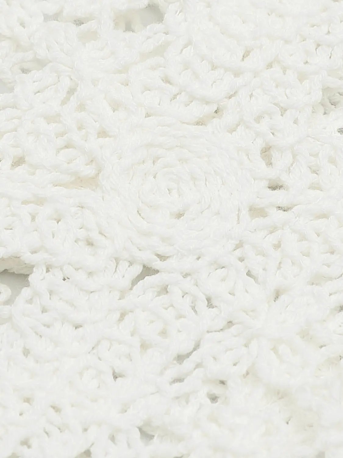 Round Neck Crochet Hollow Out Knit Cropped Short Sleeve Top