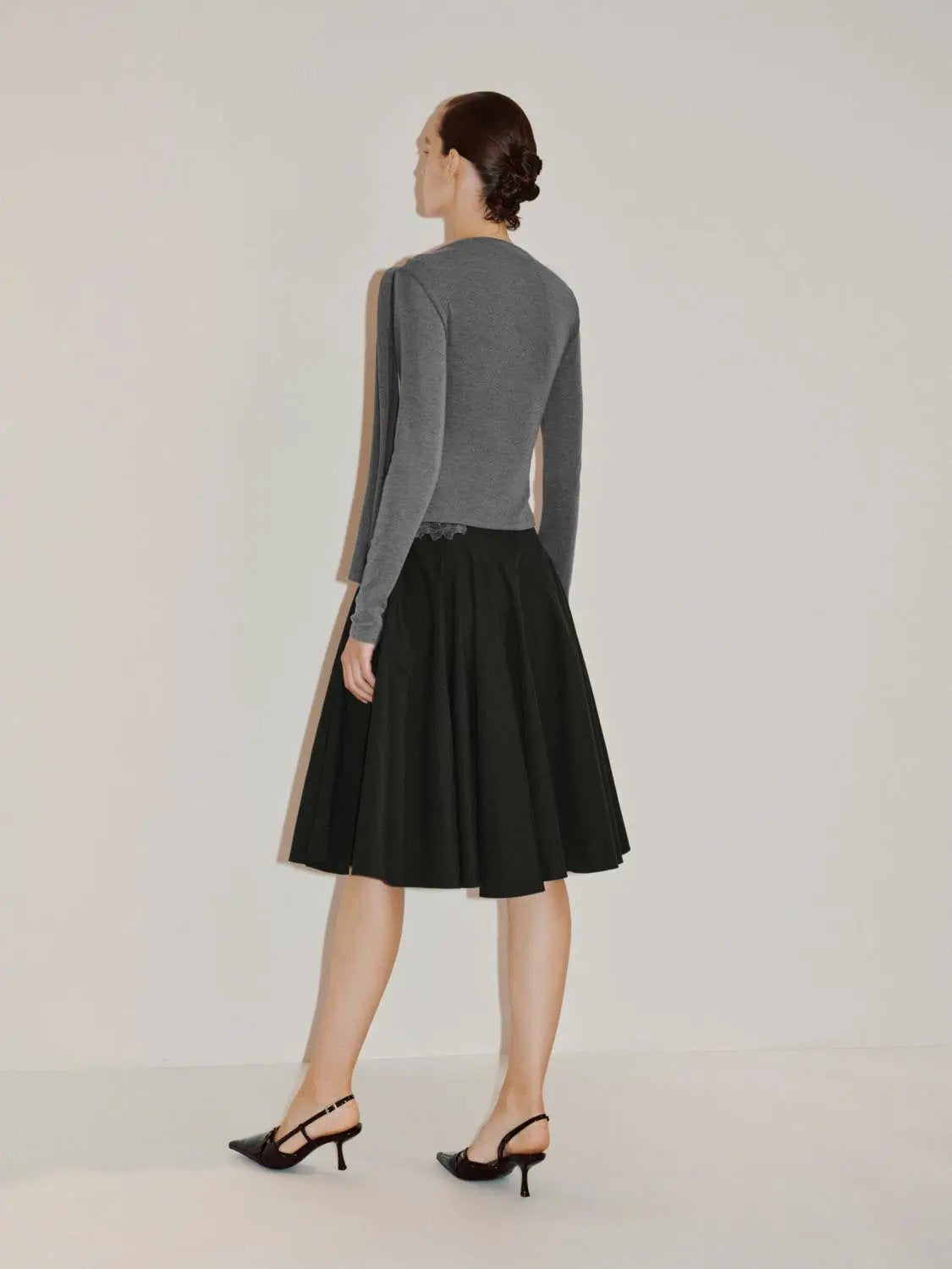 Draped One-Shoulder Long Sleeve Blouse