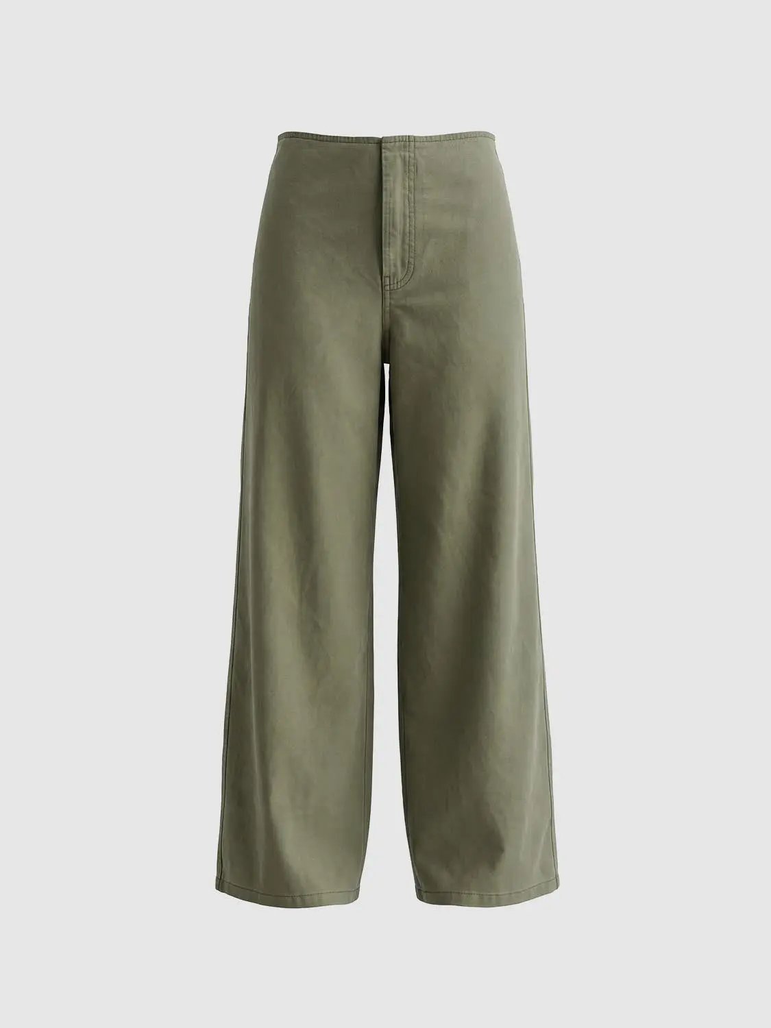 Tailored Wide-leg High-waisted Cotton Pants