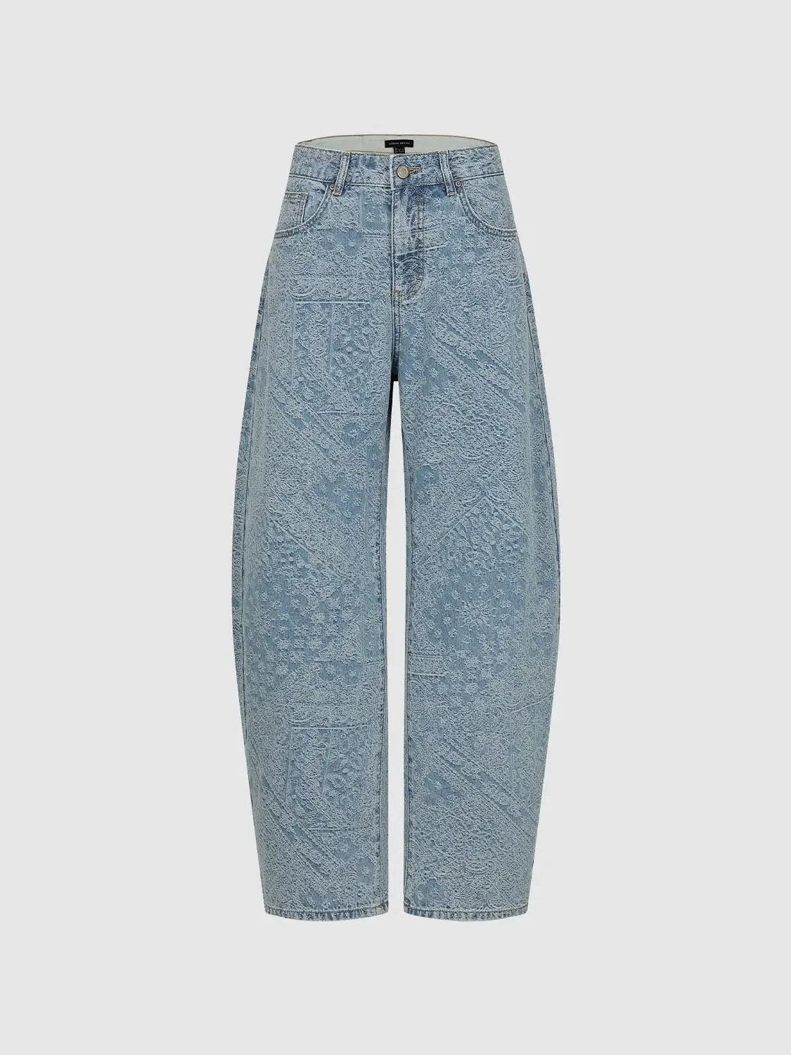 Mid-waisted Wide-leg Denim Jeans