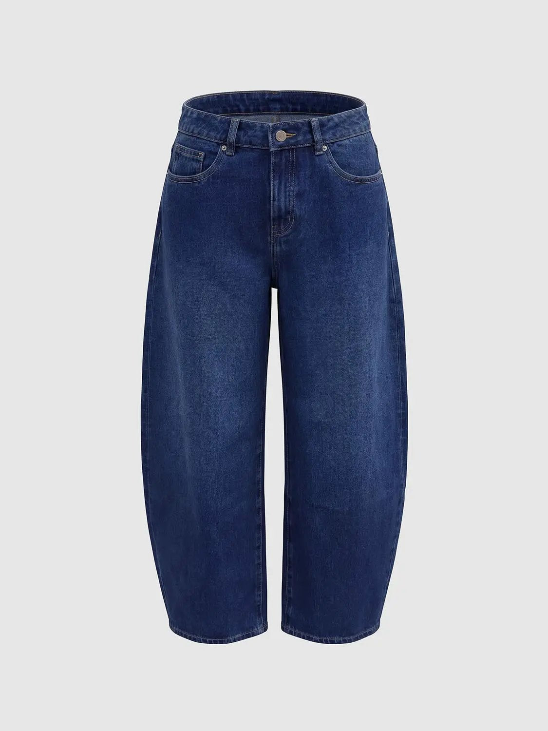 High-waisted Wide-leg Cotton Jeans