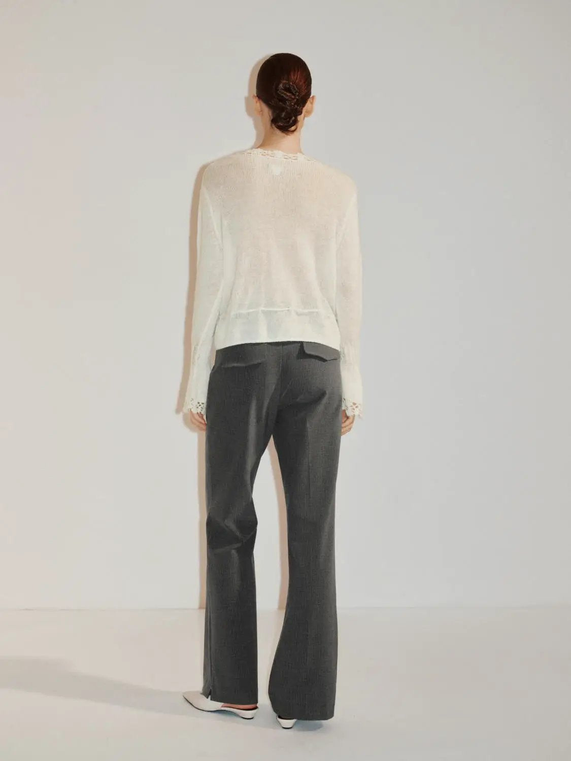 Textured Button Front V-neck Long Sleeve Tie Waist Cardigan