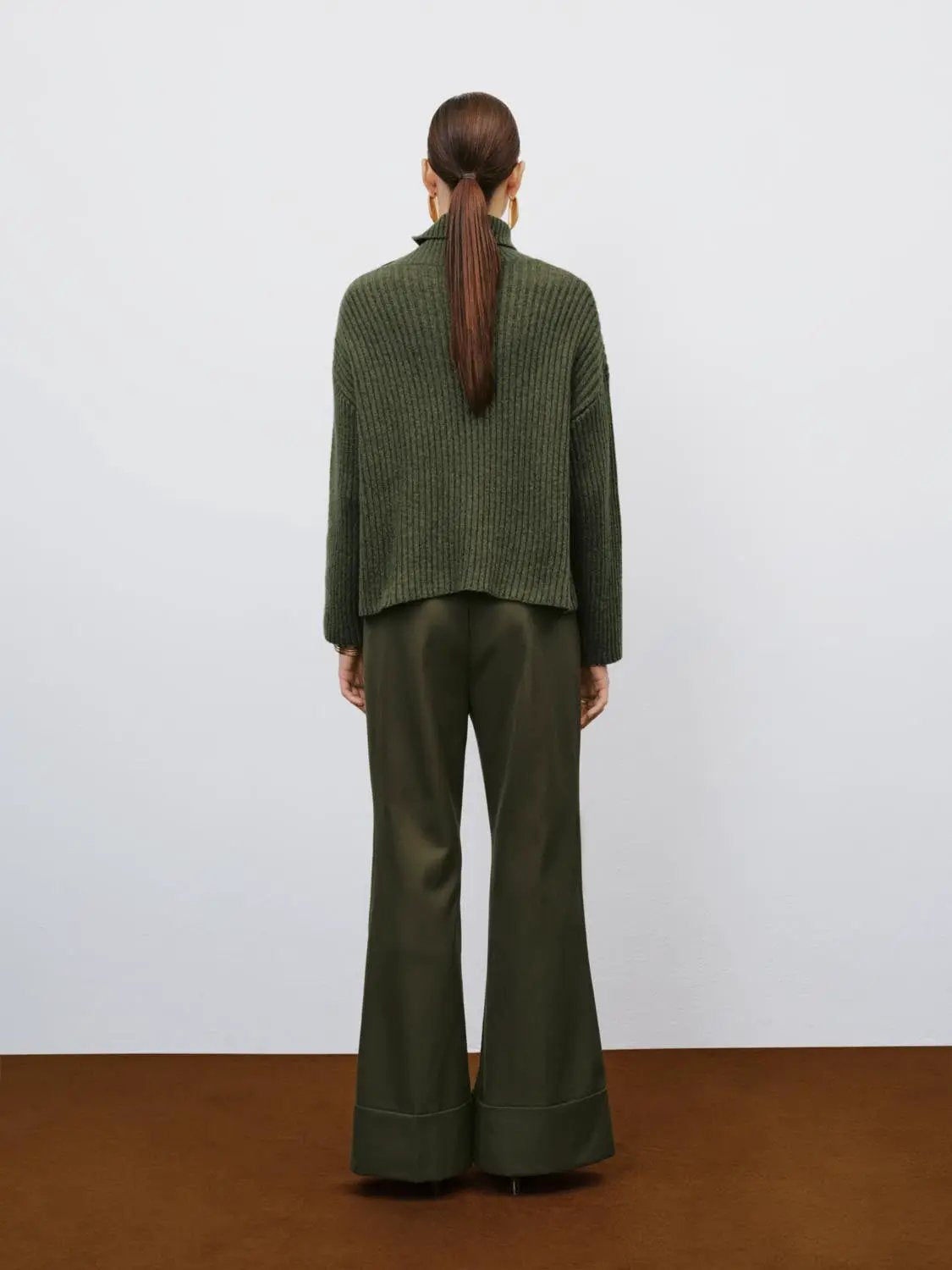 Ribbed Asymmetric Button Long Sleeve Sweater