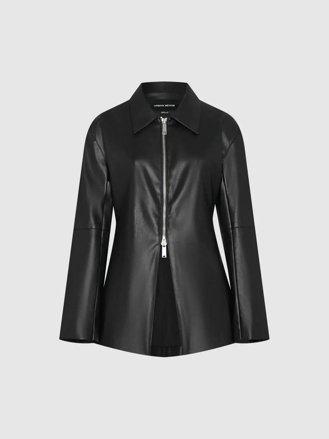 Zip Up Front Vegan Leather Jackets