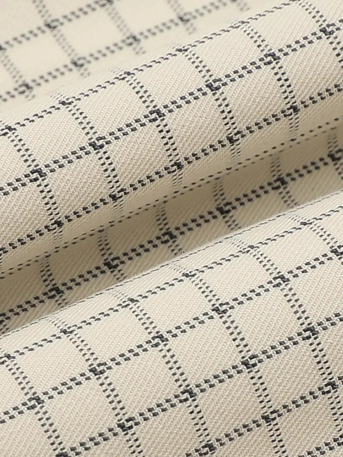 Checked Long Sleeve Cotton Blend Trench Coat