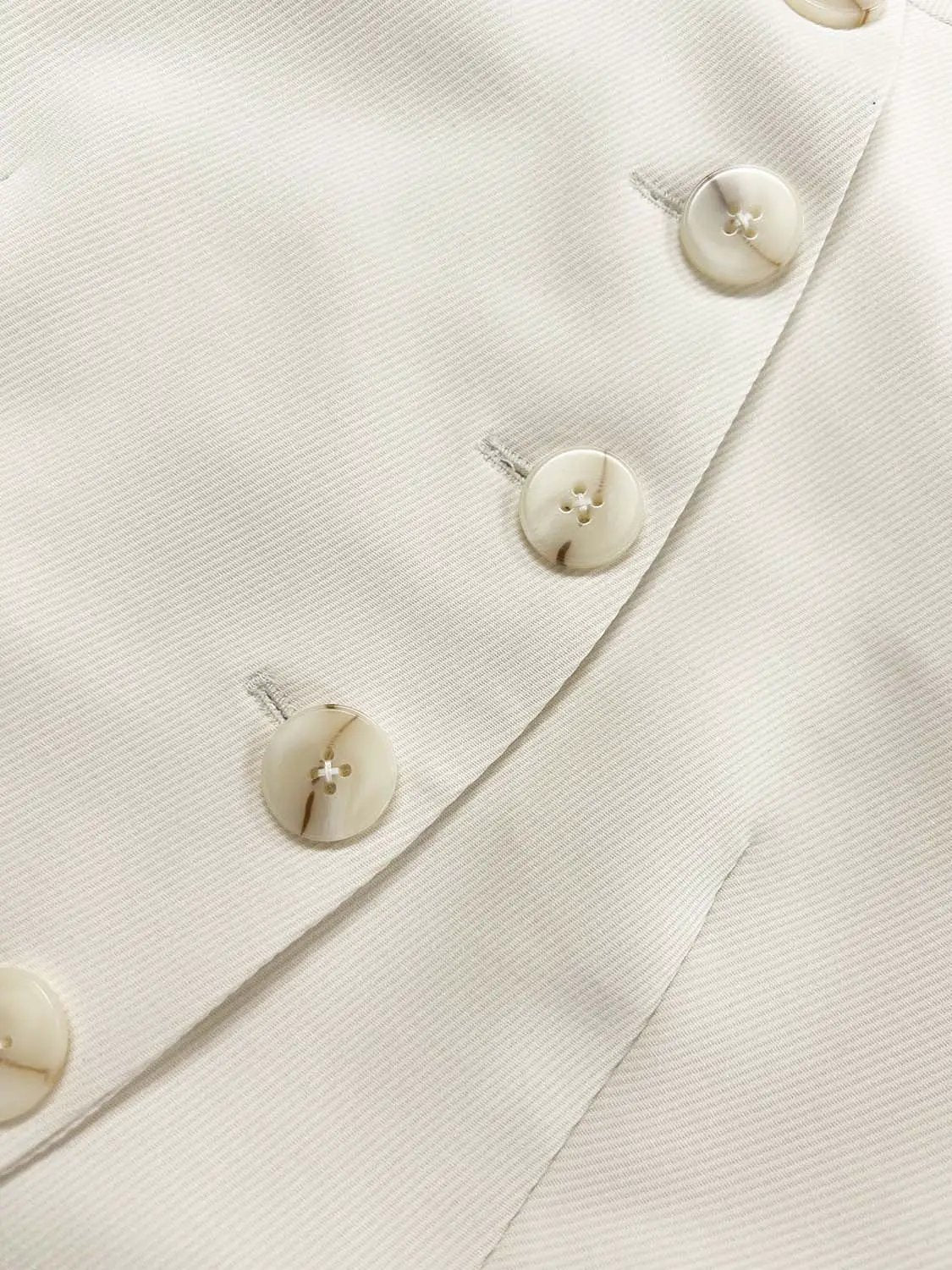 Button Front Tailored Mandarin Collar Long Sleeve Blazer