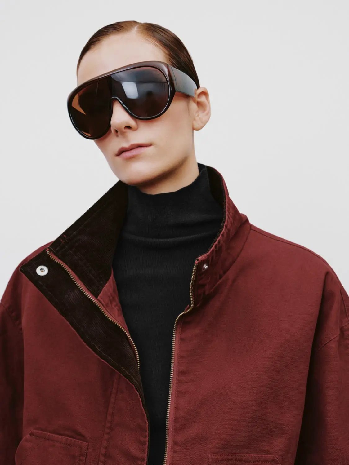 Stand Collar Patch Pocket Long Sleeve Cotton Jacket