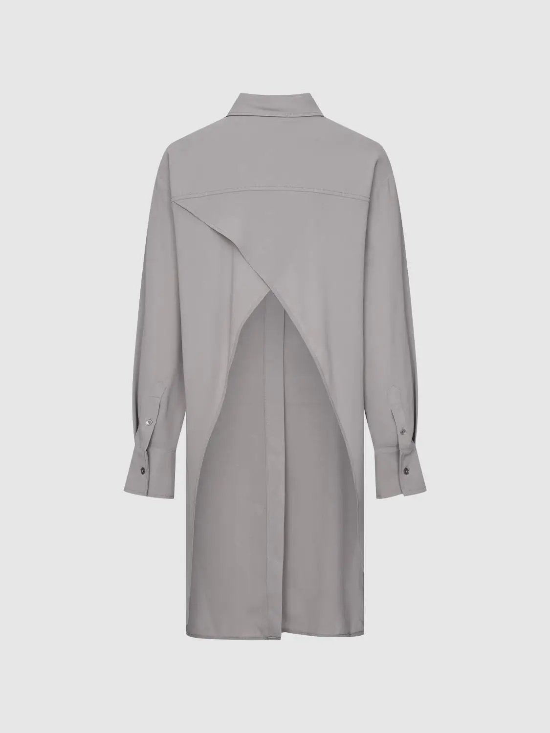 Point Collar Loose Straight Thin Stretch Long Sleeve Shirt